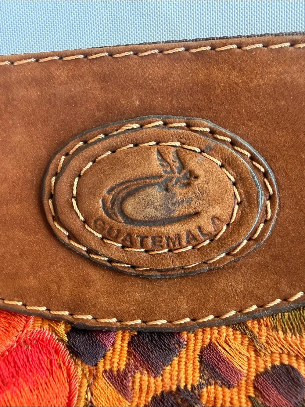 Guatemala Embroidered Floral Artisan Clutch with Suede Leather